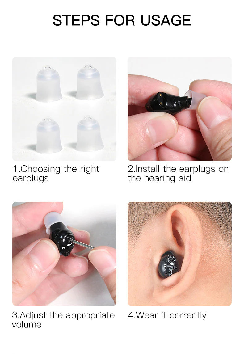 Invisible Rechargeable ITC ITE Hearing Aids Hidden Hearing Aids