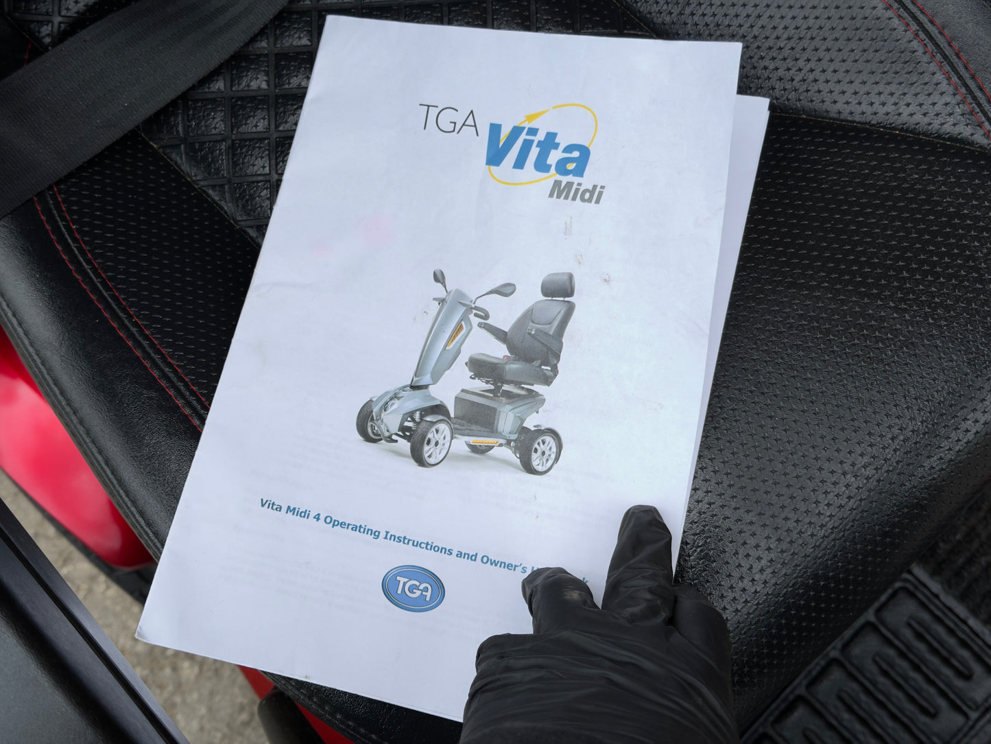 TGA Vita Midi 8Mph Mobility Scooter Red Road Legal Suspension