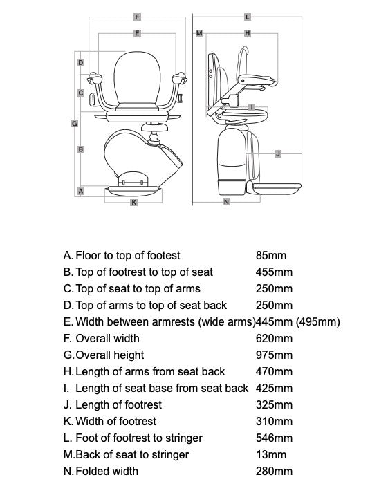 MobilityX Slimline 130 Refurbished Stairlift Fitted Installed