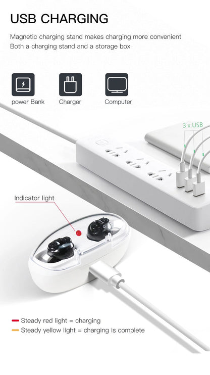 Invisible Rechargeable ITC ITE Hearing Aids Hidden Hearing Aids