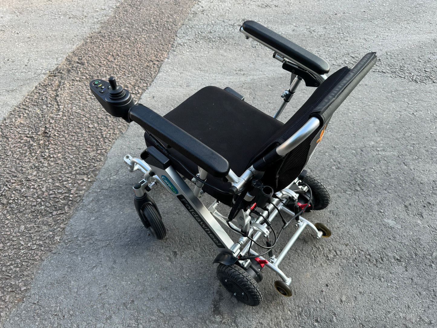 CARECO FOLDAWHEEL USED SECOND HAND FOLDING LIGHTWEIGHT ELECTRIC WHEELCHAIR