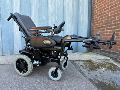 QUICKIE RUMBA MODULAR RECLINING USED SECOND HAND WHEELCHAIR ELECTRIC LEG RESTS 4MPH RWD