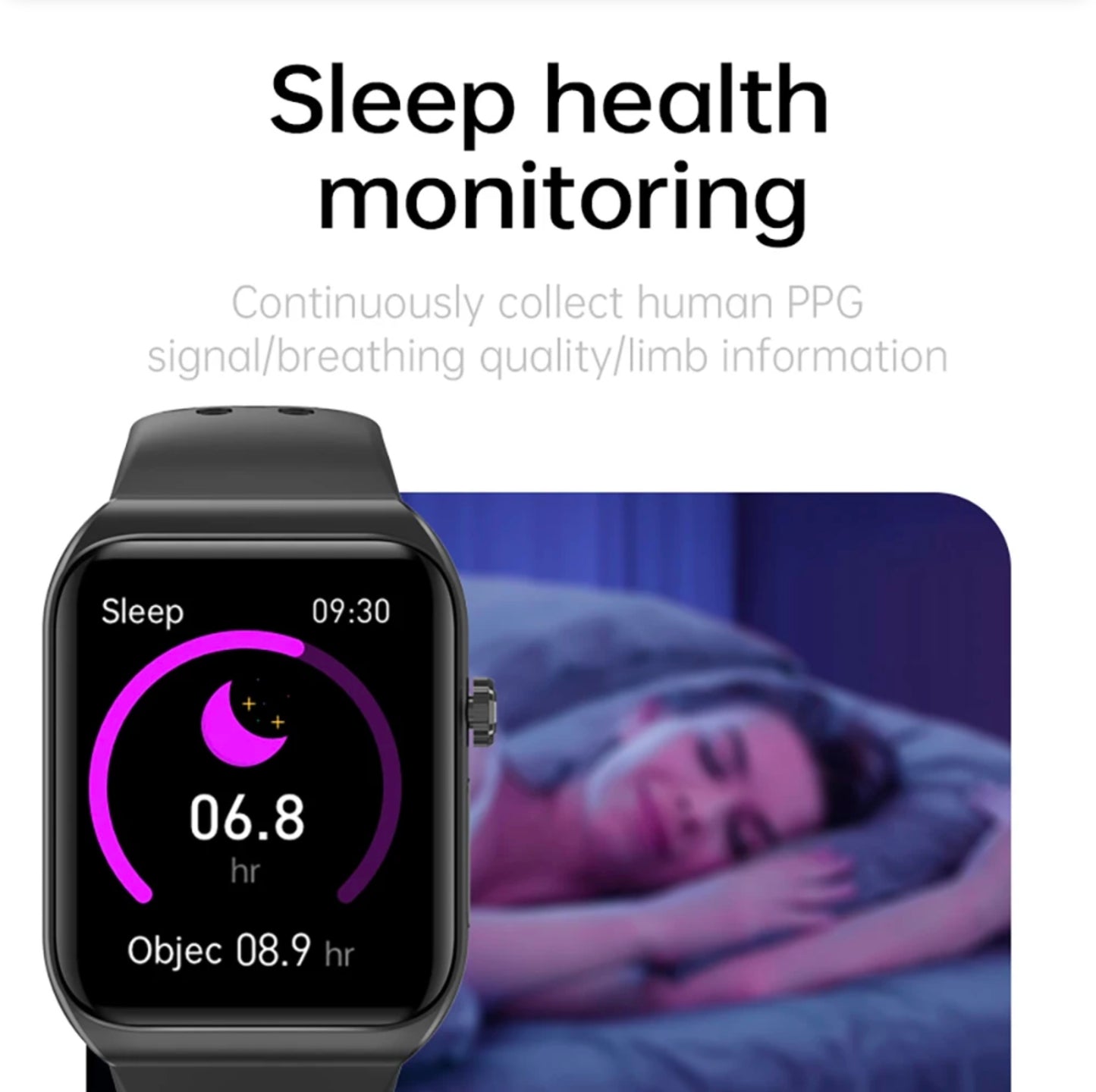 Smartwatch Blood Glucose Monitor ECG Heart Rate Fitness Tracker