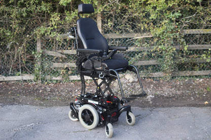 Quickie Salsa Mini M2 6MPH Red Line Attendant Control MWD Electric Wheelchair Powerchair MND Riser Tilt