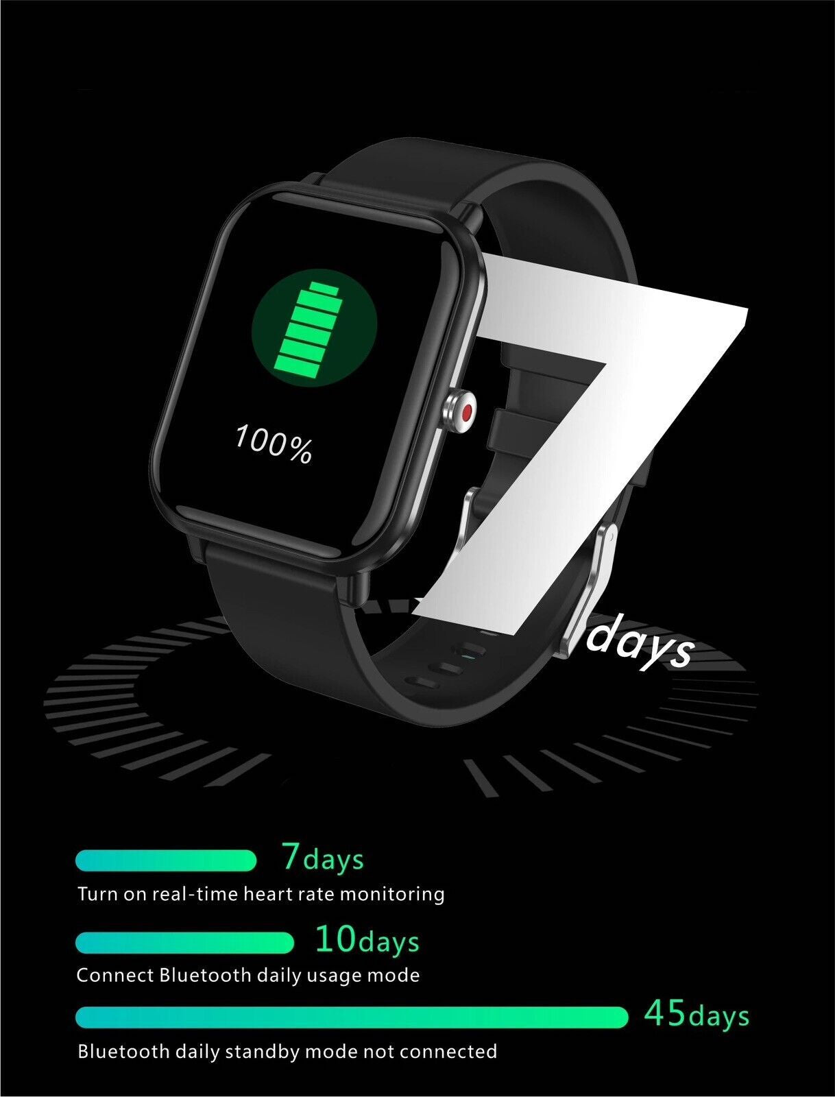 Smartwatch Blood Glucose Monitor ECG Tracker Fitness Heart Rate