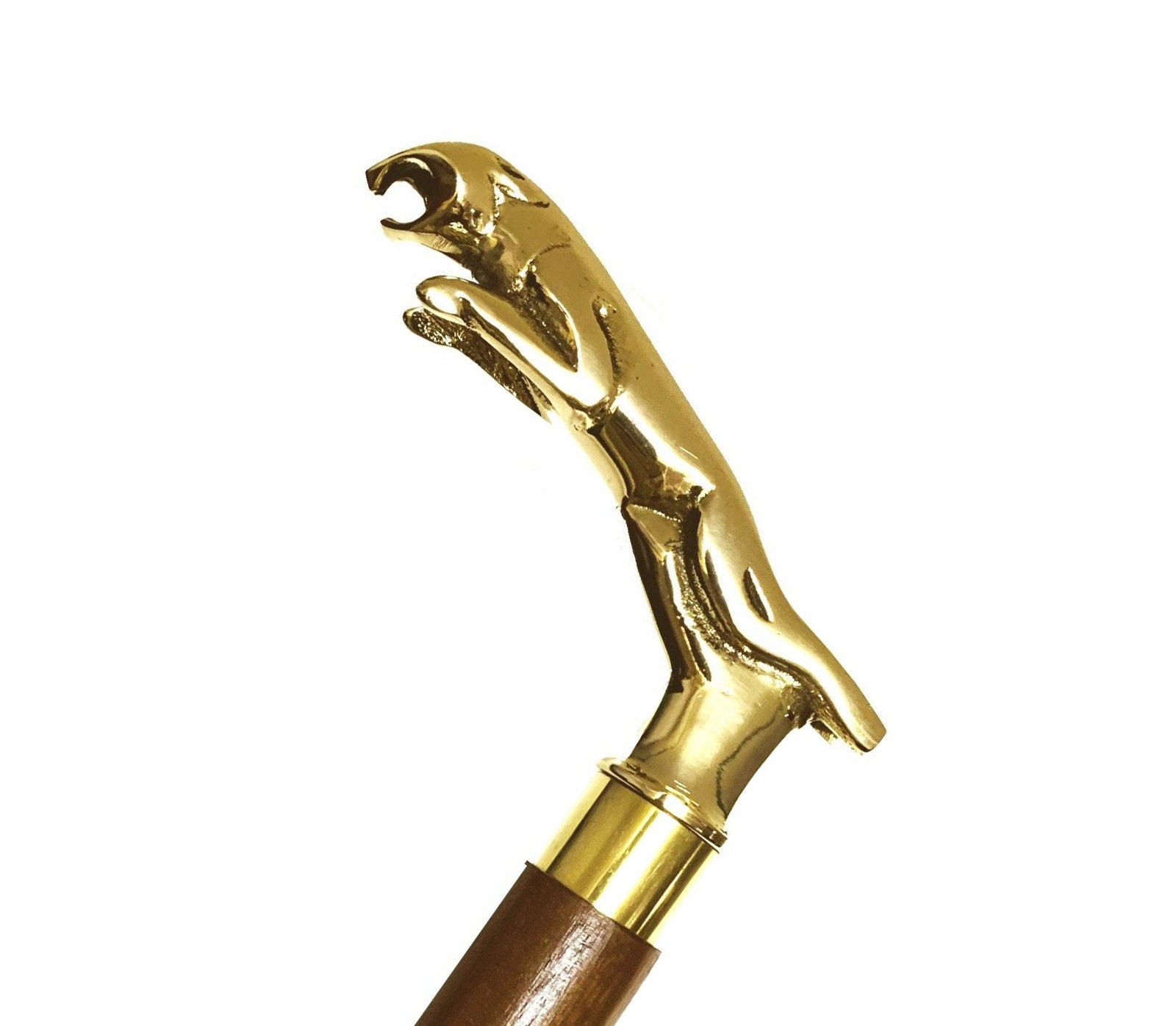 brass jaguar walking stick