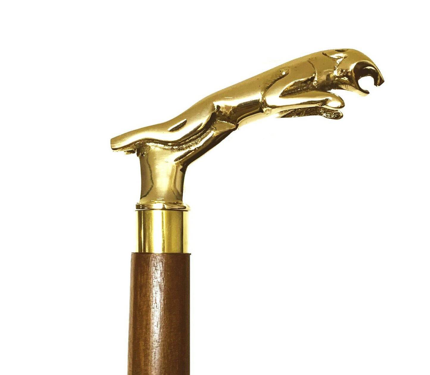 gold jaguar walking stick